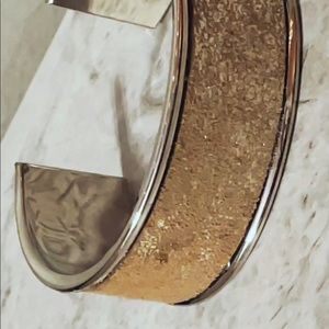 metal faux leather bracelet